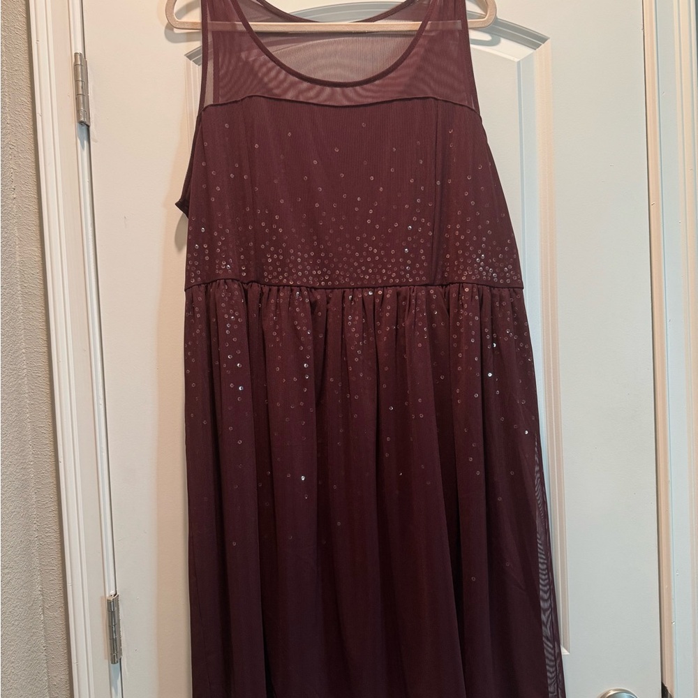 Lane Bryant Burgundy Sleeveless Dress
